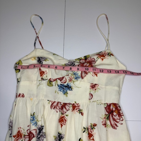ZARA Floral Print Sundress White Multicolor Medium Smocked Back - Picture 4 of 10